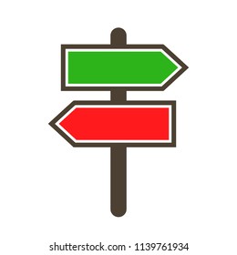Guidepost and pointing wooden arrows index road signs – stock vector