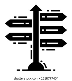 Guidepost solid icon design 