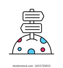 Guidepost Vector Filled outline illustration style icon. EPS 10 file