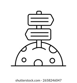 Guidepost Vector outline illustration style icon