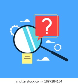 Guides FAQ support question mark phone call concept. Vector flat graphic design illustration