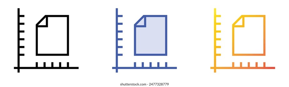 guides icon. Linear, Blue Fill and Gradient Style Design Isolated On White Background