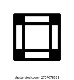 Guías. Icono de Vector de trazo delineado con detalles rellenos de negro.