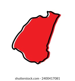 Guidimaka region of Mauritania vector map design.