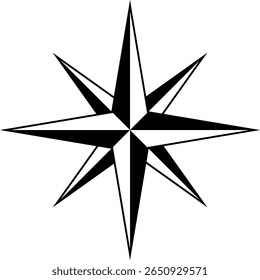 Guiding Light: A bold, black and white graphic of a classic compass rose, radiating with geometric precision, offers a timeless symbol of direction and exploration.