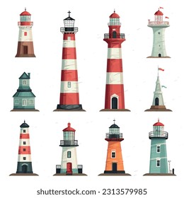 guiding light. Collection of images capturing the beauty and symbolism of lighthouses, standing tall and illuminating the way