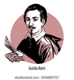 Guido Reni was an Italian painter, draughtsman and engraver of the academic school of Bologna. Hand drawn vector illustration