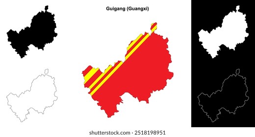 Guigang conjunto de mapas em branco