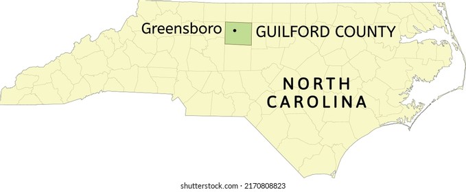 Guilford County City Greensboro Location On Stock Vector (Royalty Free ...