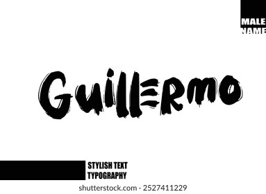 Guillermo Bold Grunge und rauer Pinsel Text Typografie von Baby Boy Name 