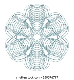 Guilloche art. It can be used as a protective layer for the certificates, diplomas, banknotes. Pattern Rosette for Fake Money or Other Security Papers - Vector Illustration. Digital watermark.