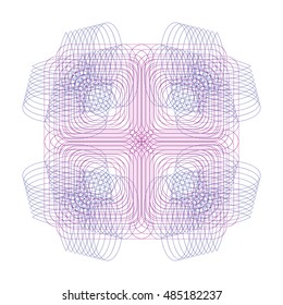 Guilloche background. It can be used as a protective layer for the certificates, diplomas, banknotes. Pattern Rosette for charter or Other Security Papers - Vector Illustration.