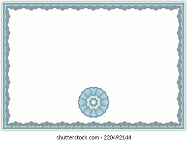 Guilloche Background for Certificate or Diploma (background, frame and rosette)