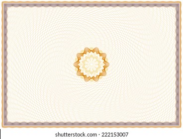 Guilloche Background for Certificate or Diploma (background, frame and rosette)