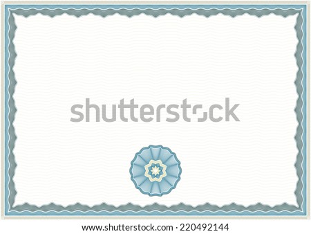Guilloche Background for Certificate or Diploma (background, frame and rosette)