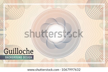 Guilloche Background Design for certificate, bank note, voucher.