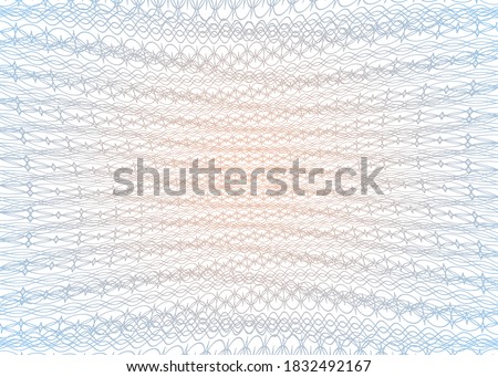 Guilloche background. Digital watermark ornament for security paper blank design. Guilloche texture. Seamless money pattern. Vector benday background. Graphic with filigree tracery illustration