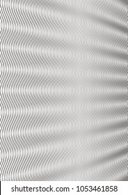 Guilloche background. A simple pattern with wavy lines. Moire ornament. Monochrome guilloche texture with waves. Original money pattern. Digital watermar, gradient. Security design Vector illustration