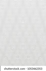 Guilloche background. A simple pattern with wavy lines. Moire ornament. Monochrome guilloche texture with waves. Original money pattern. Digital watermar, gradient. Security design Vector illustration