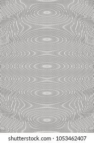 Guilloche background. A simple pattern with wavy lines. Moire ornament. Monochrome guilloche texture with waves. Original money pattern. Digital watermar, gradient. Security design Vector illustration