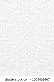 Guilloche background. A simple pattern with wavy lines Moire ornament. Monochrome guilloche texture with waves. Original money pattern. Digital watermar, gradient. Security design Vector illustration