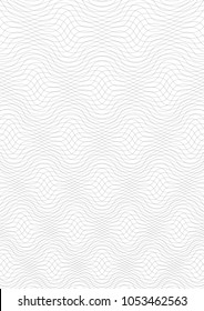 Guilloche background. A simple pattern with wavy lines. Moire ornament Monochrome guilloche texture with waves. Original money pattern. Digital watermar, gradient. Security design Vector illustration