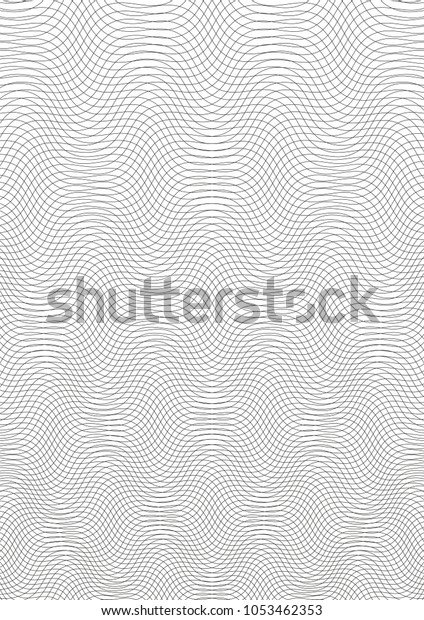 Guilloche background. A simple pattern with\
wavy lines. Moire ornament. Monochrome guilloche texture with\
waves. Original money pattern. Digital watermar, gradient. Security\
design Vector\
illustration