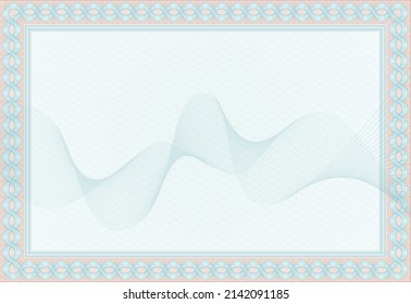 Guilloche background texture. For certificate, voucher, banknote, voucher, money design, currency, note, check, ticket. Money pattern. Vector illustration