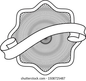 Guilloche black and white pattern