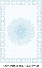 Guilloche. Blue. It can be used as a protective layer for the certificates, diplomas. Template. Abstract.