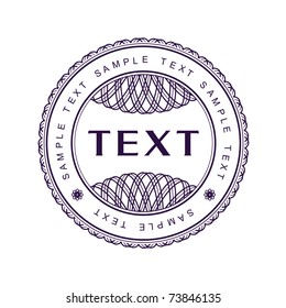 Guilloche blue print, pattern for currency, certificate or diplomas, vector illustration