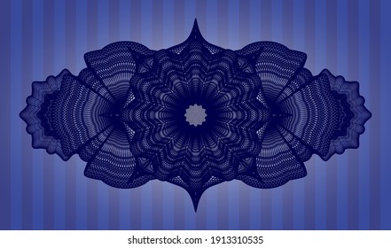 Guilloche Blue realistic emblem. Bars handsome background. Vector illustration. 