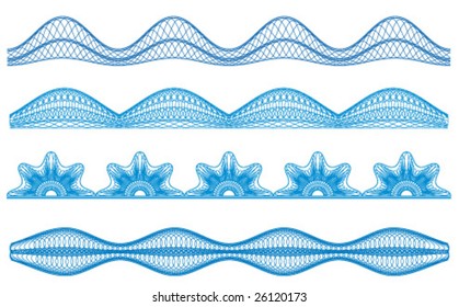 guilloche borders, vector pattern for currency, certificate or diplomas