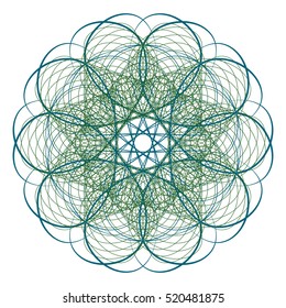 Guilloche. It can be used as a protective layer for the certificates, diplomas, banknotes. Pattern Rosette for Fake Money or Other Security Papers - Vector Illustration. Digital watermark.