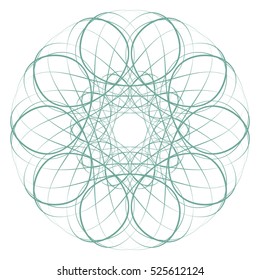 Guilloche. It can be used as a protective layer for the certificates, diplomas, banknotes. Pattern Rosette for Fake Money or Other Security Papers - Vector Illustration. Digital watermark.