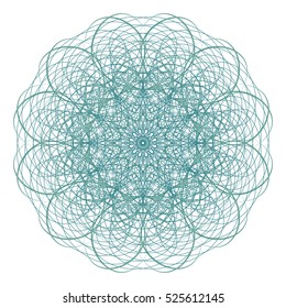 Guilloche. It can be used as a protective layer for the certificates, diplomas, banknotes. Pattern Rosette for Fake Money or Other Security Papers - Vector Illustration. Digital watermark.