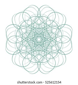 Guilloche. It can be used as a protective layer for the certificates, diplomas, banknotes. Pattern Rosette for Fake Money or Other Security Papers - Vector Illustration. Digital watermark.