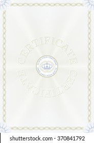 Guilloche certificate template