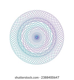 Guilloche Circle Border Frame single isolated vector element.
