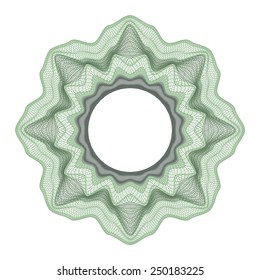 Guilloche decorative element for design certificate, diploma and bank note