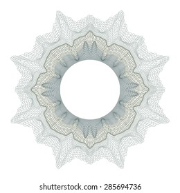Guilloche decorative element for design certificate, diploma and bank note