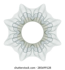 Guilloche decorative element for design certificate, diploma and bank note