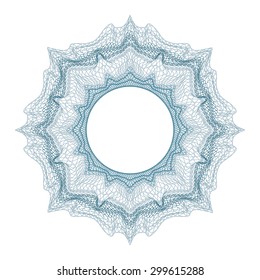 Guilloche decorative element for design certificate, diploma and bank note