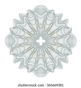 guilloche decorative element for design certificate, diploma and bank note
