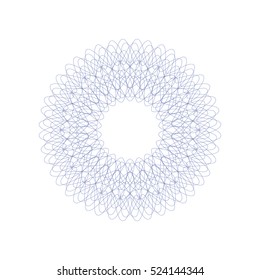 Elementos decorativos de rosette Guilloche. Marca de agua digital. Puede utilizarse como capa protectora para certificados, comprobantes, billetes, diseño de dinero, moneda, billetes, cheques, billetes, recompensas, etc.