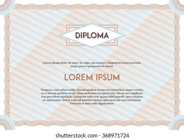Guilloche diploma template