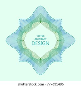 Guilloche element. Decorative frame. A template for the press. A vector illustration for paperwork.