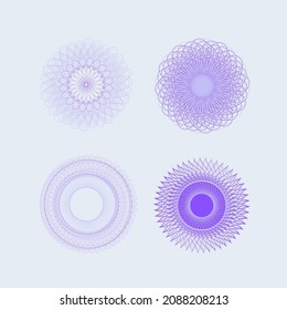 Guilloche element pattern for certificate, simple vector illustration for editing