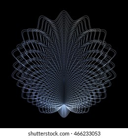 Guilloche elements. abstract vector sign. White guilloche decorative elements on a black background.