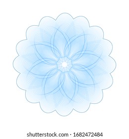 Guilloche-Elemente für Urkunden, Diplom, Gutschein, Währung, Gelddesign oder andere Sicherheitspapiere. Vektorillustration Illustration Stil Rosette.